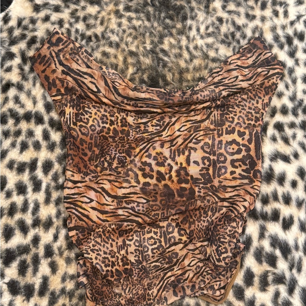 Leopard Print Off-Shoulder Top
